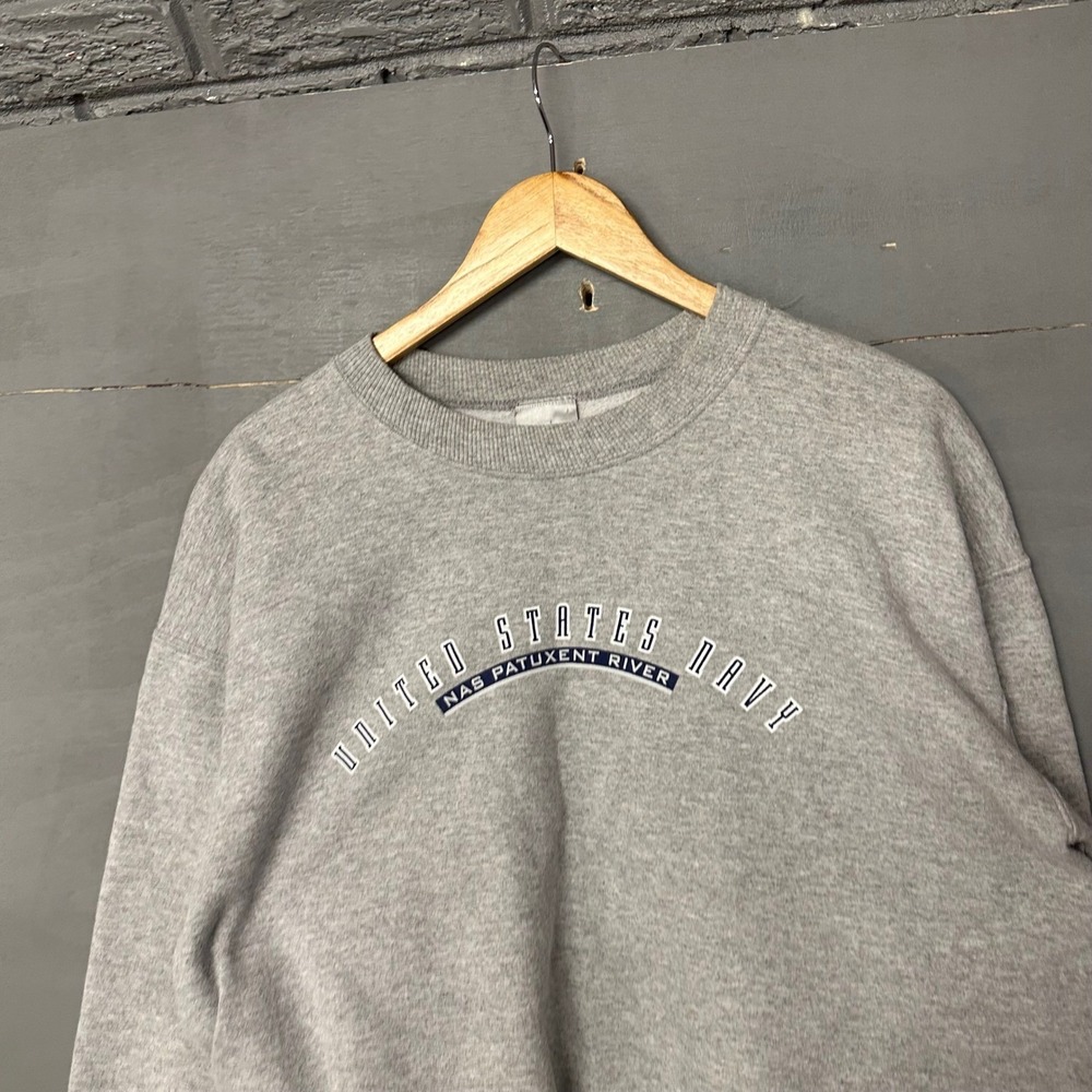 United States Navy‎ NAS Patuxent River Sweatshirt Crewneck Gray Large Time Out